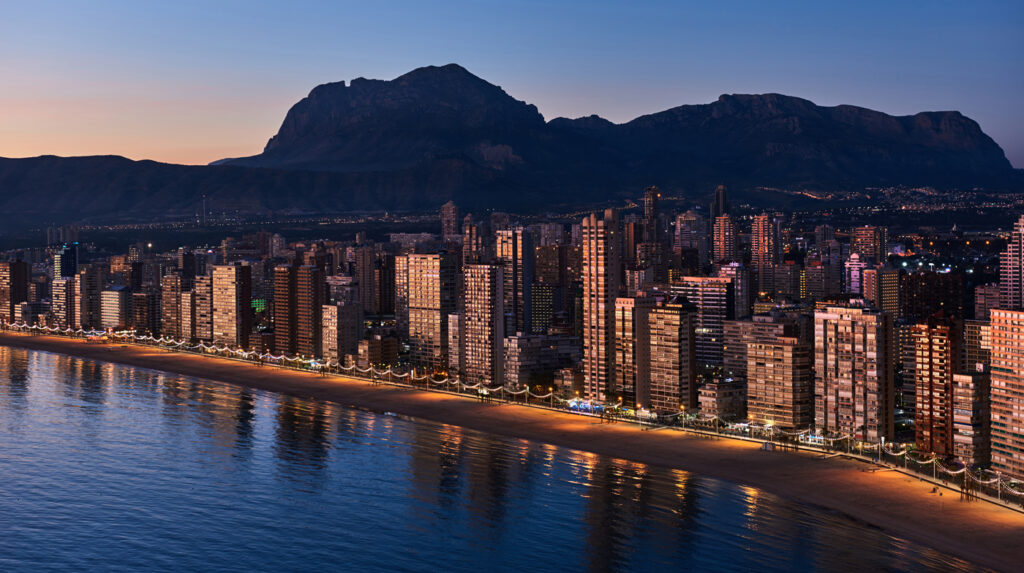 Anochecer en Benidorm.